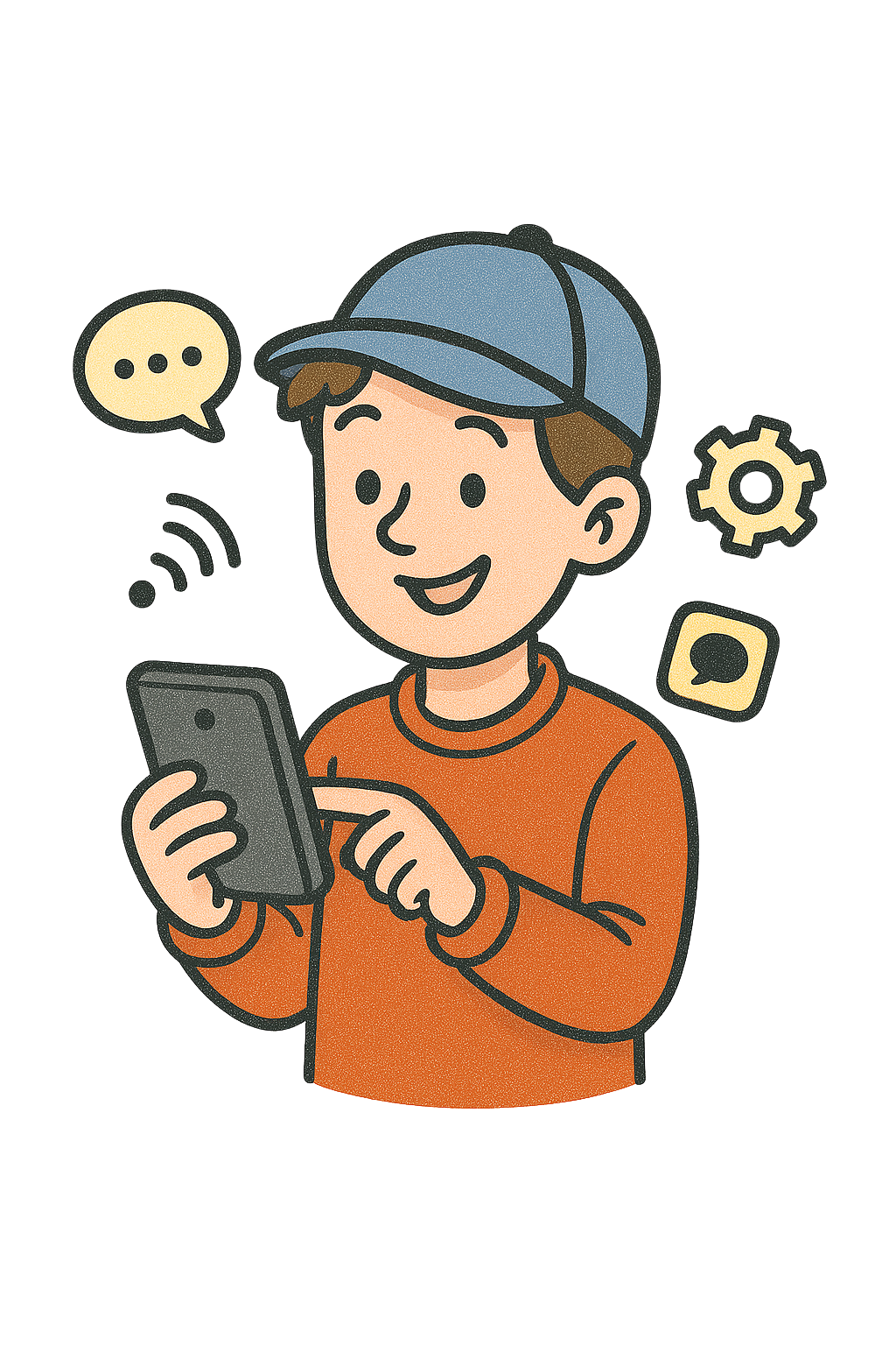 Image of a boy using a cell phone